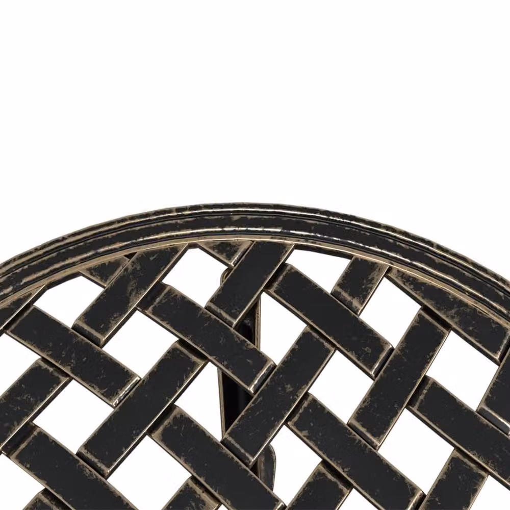 Berkfield Home Round Garden Table in Bronze Matt Powder Coated Aluminium, W: 48 cm, D: 53 cm – 6