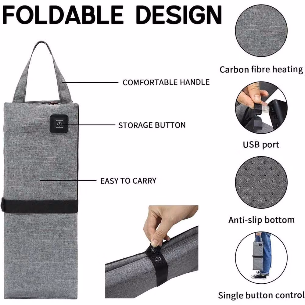 SPETLEK USB Rechargeable Heated Seat Cushion in Grey, W: 120 cm – 2