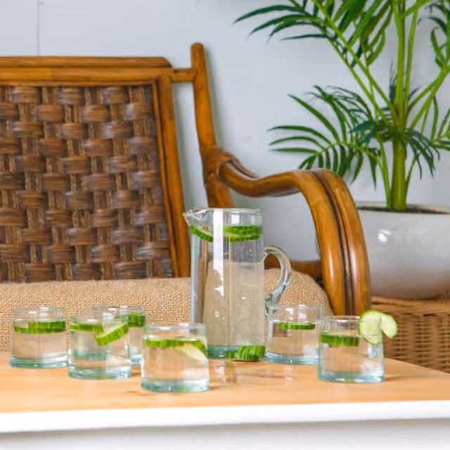 Nicola Spring Transparent Green Glass Tumbler