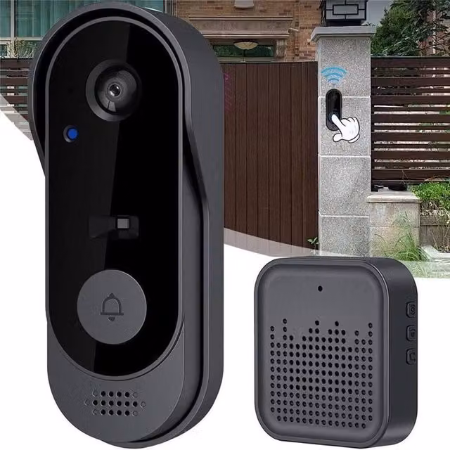 KORVIXA Smart WiFi Wireless Video Doorbell, Black – 1