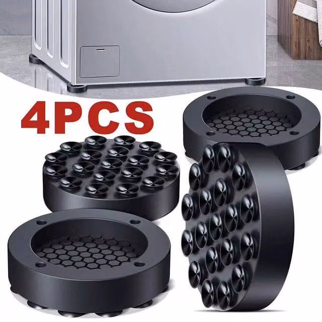 SPETLEK 4-Piece Anti-Vibration Pads in Black, W: 520 mm
