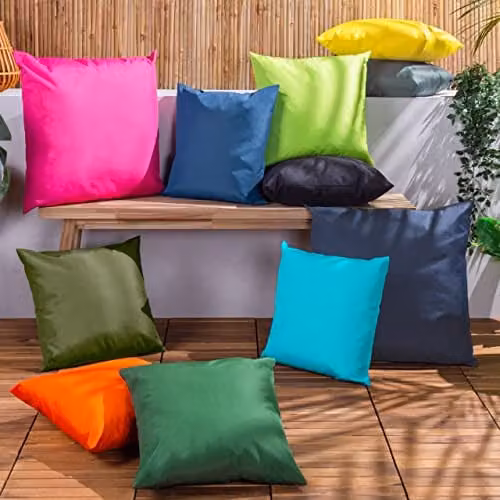 Furn Wrap Plain Square Outdoor Cushion in Blue, W/D/H: 43 x 43 x 43 cm – 3