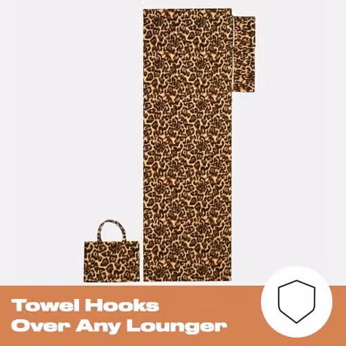 OHS Microfibre Quick Drying Beach Towel in Multicolour Beige Graphic Design – 4