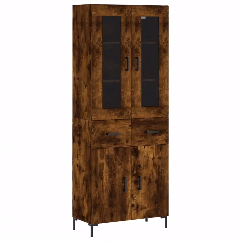 Berkfield Home Smoked Oak Highboard in Brown, W: 69.5 cm, D: 34 cm, H: 180 cm – 2