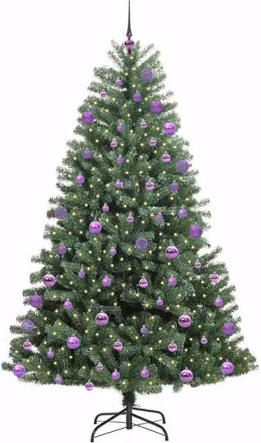Berkfield Home Realistic Artificial Hinged Christmas Tree in Green, Height: 180 cm