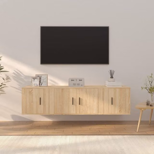 Berkfield Home 3 Piece Sonoma Oak TV Cabinet Set in Brown and Beige