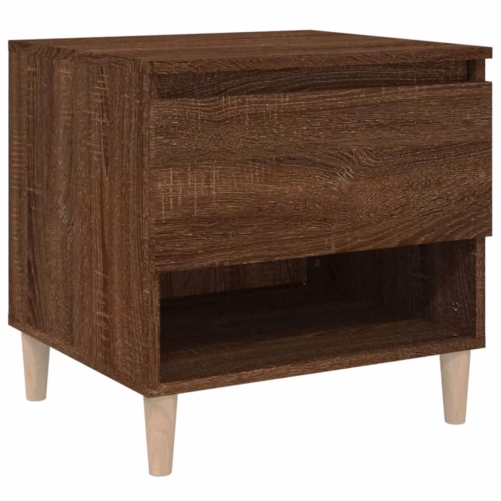 Berkfield Home Bedside Table in Brown Oak, W/D/H: 50 x 46 x 50 cm – 2