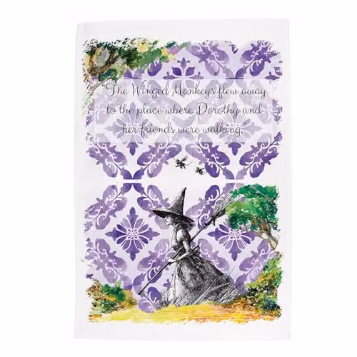 Purely Home Wizard of Oz Wicked Witch Tea Towel, Purple, W: 67 cm, H: 45 cm