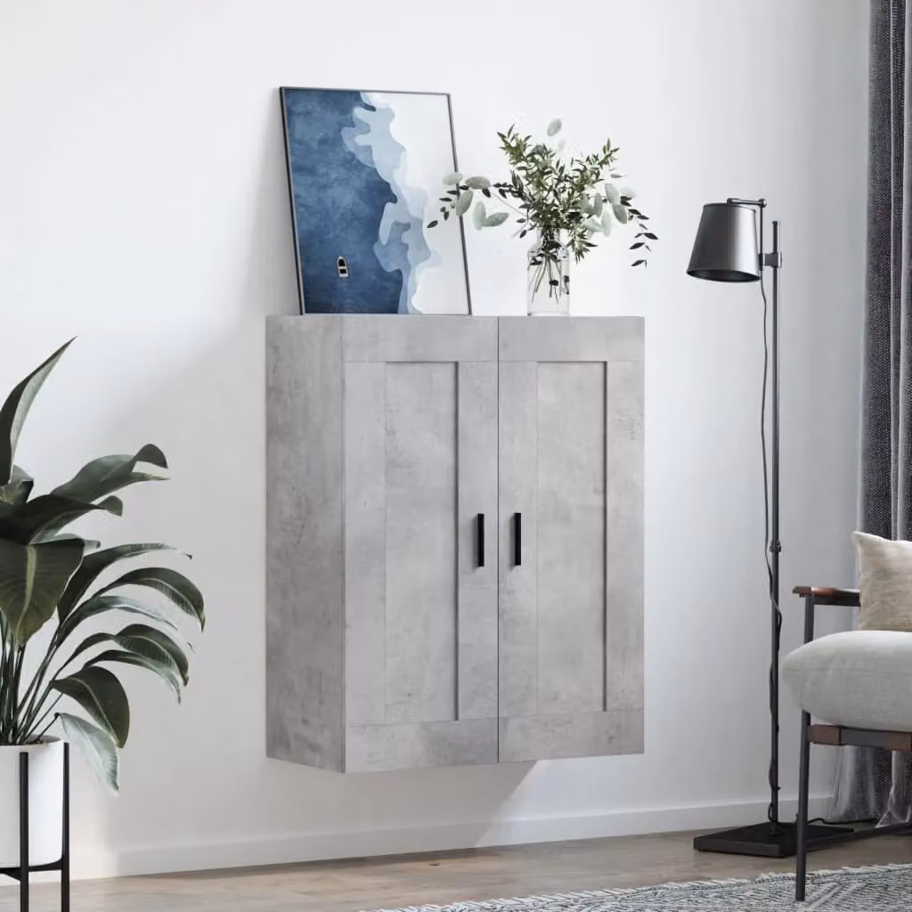 Berkfield Home Wall Mounted Cabinet in Concrete Grey, W/D/H: 69.5 x 34 x 90 cm – 2