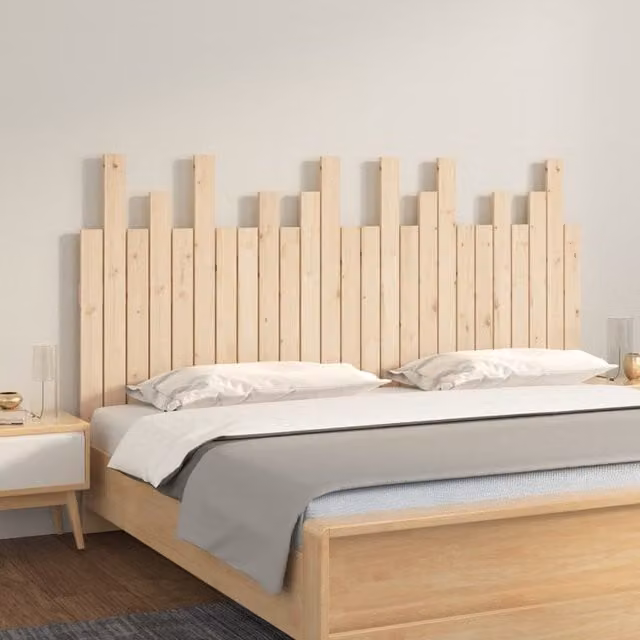 Berkfield Home Rustic Solid Wood Pine Wall Headboard, Brown, W: 159.5 cm, D: 3 cm, H: 80 cm – 1