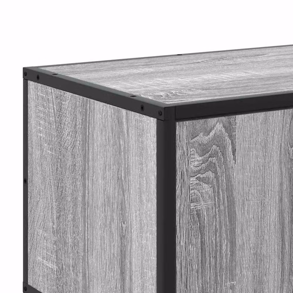 Berkfield Home Grey Sonoma TV Cabinet in Engineered Wood and Metal, W/D/H: 160 x 35 x 41 cm – 4