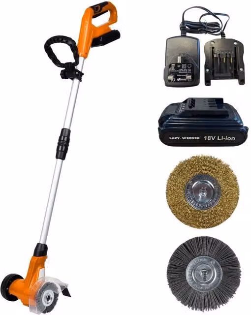Lazy Tools Lazy-Weeder Cordless Weed Remover for Patios and Paving with Rechargeable Battery, Orange – 1