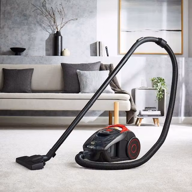 Geepas Bagless Cylinder Vacuum Cleaner with HEPA Filter, 700W, 1.5L, Red