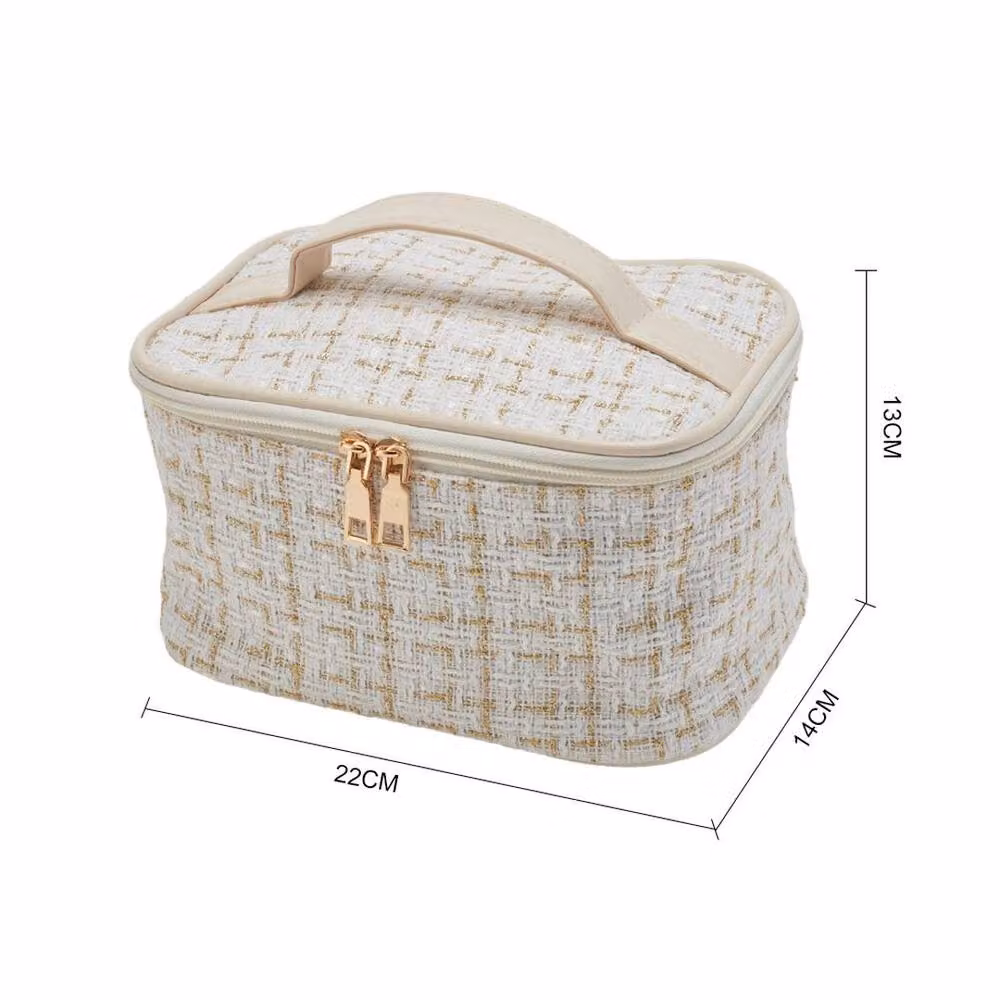EONLION Large Fashion Toiletry and Cosmetic Bag in Beige, W: 50 cm x D: 50 cm x H: 50 cm – 2