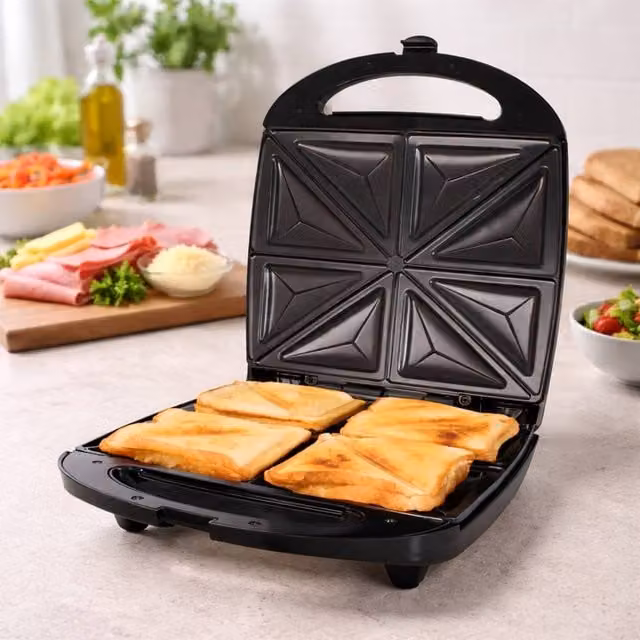 Dragodirect 4 Portion Sandwich Maker in Black Stainless Steel – 1