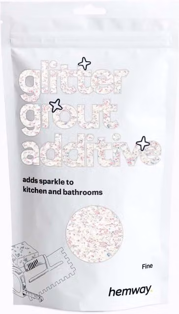 Hemway Glitter Grout Additive Mother of Pearl Iridescent, Fine, 100g, Multicolour and White