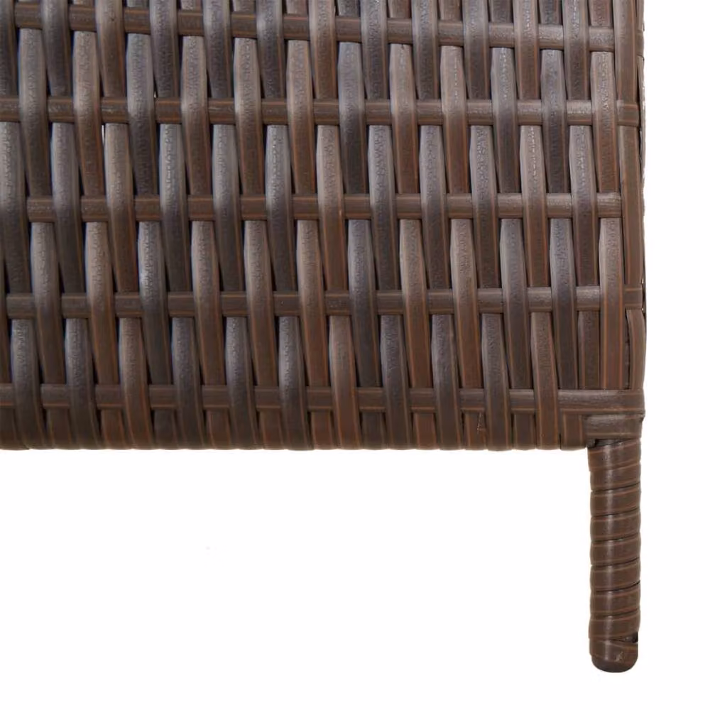 Berkfield Home 5-Panel Room Divider in Brown Poly Rattan and Steel, H: 200 cm x W: 245 cm – 6