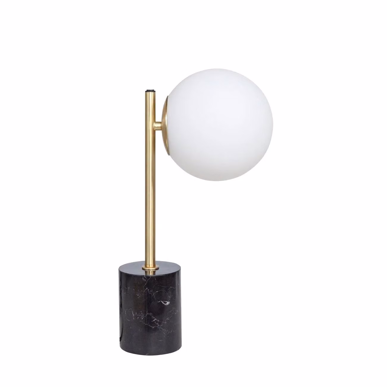 Dôme Deco MARCONI Modern Glass Table Lamp in White and Gold/Brass