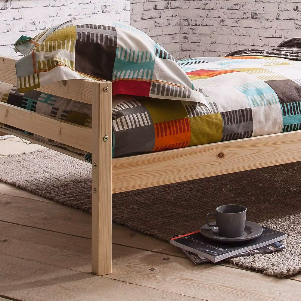 Nöa and Nani Sussex Single Bed Frame in Brown Natural Pine, W/D/H: 90 x 190 cm – 3