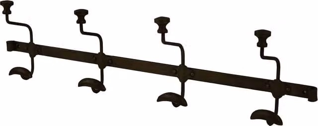 Dibor Traditional Duke Noir 4-Hook Wall Coat Hanger Rack in Matt Black