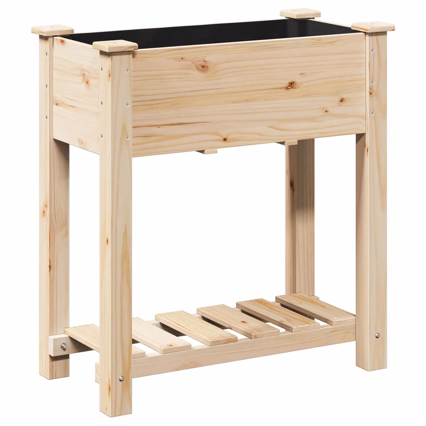Berkfield Home Garden Planter with Shelf in Beige Solid Wood, W/D/H: 71 x 37 x 76.5 cm – 2
