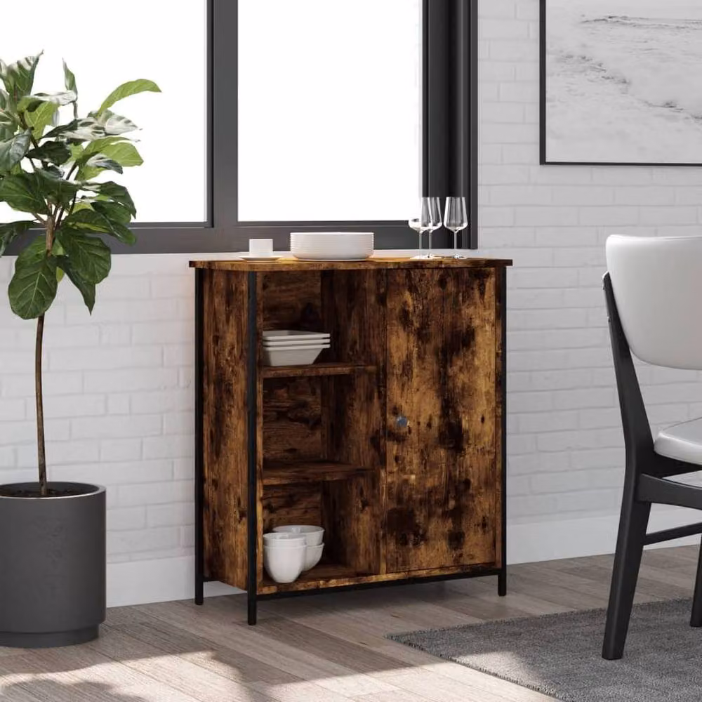 Berkfield Home Smoked Oak Sideboard in Brown, W/D/H: 70 x 30 x 80 cm – 2