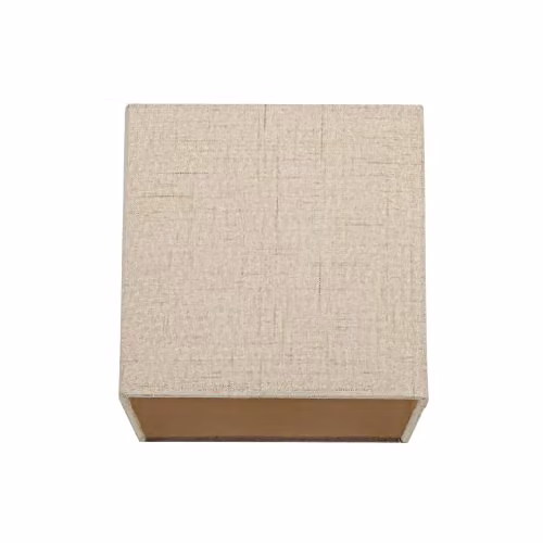 Happy Homewares Modern Square Linen Fabric Lamp Shade in Taupe, W/D/H: 16 x 16 x 16 cm – 1