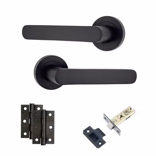 AXS Hardware Harlem Internal Lever Door Handle Pack in Matt Black – 1