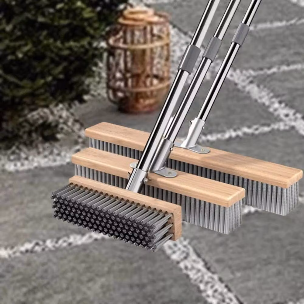 Kelvenix Brown Rust-Proof Stainless Steel and Wood Wire Broom Brush, 20 cm – 2