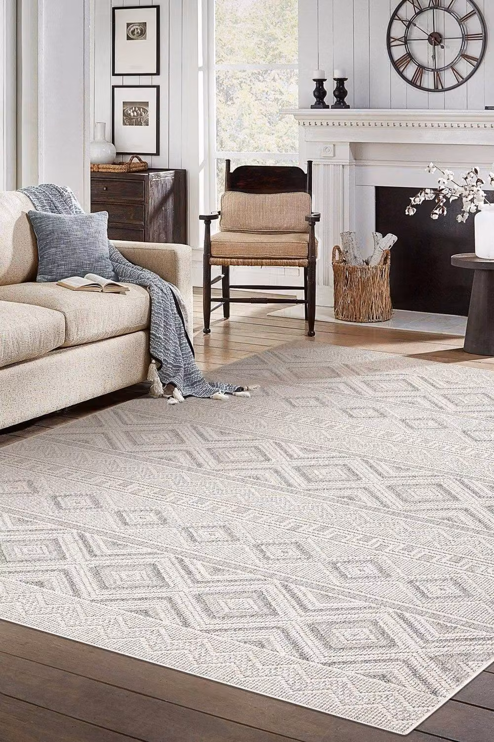 RugsX Origi Geometric Grey Flat Weave Rug, W: 200 cm, D: 290 cm – 2