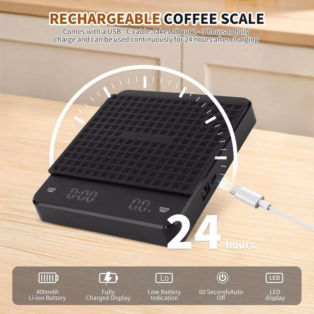FORGEVIO Kitchen Digital LED Electronic Scale in Black – 4