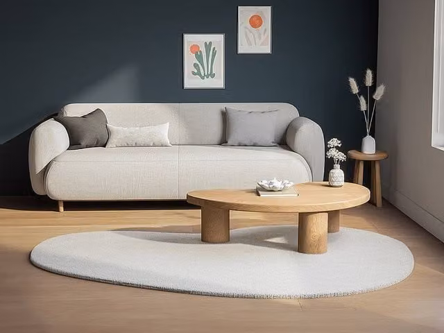 Vente-unique Girona Faux Fur Effect Shaggy Rug, Beige, W: 200 cm, D: 300 cm – 1