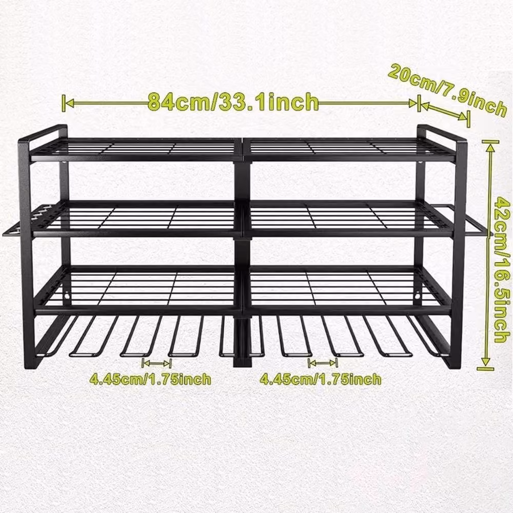 FLAVORA Wall Mounted Steel Power Tool Organiser in Black – 2
