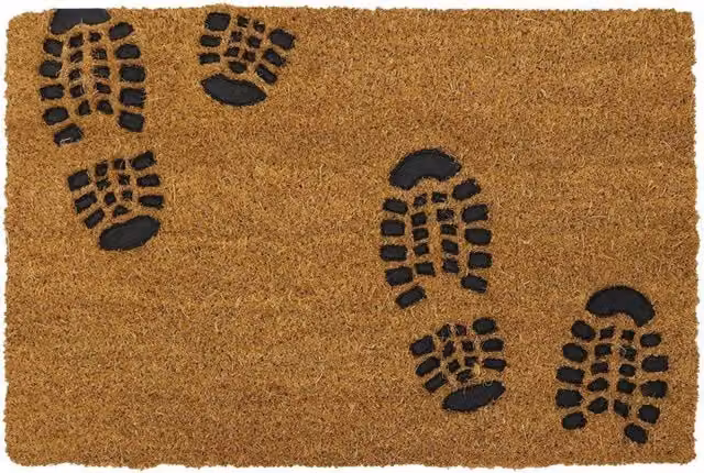 MantraRaj Brown Rectangular Coir Entrance Door Mat with Non-Slip PVC Backing
