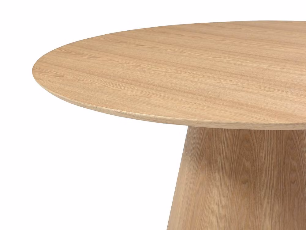 Vente-unique ANTALIZA Round Dining Table for 4 People in Light Oak, Diameter: 120 cm, Height: 75.5 cm – 4