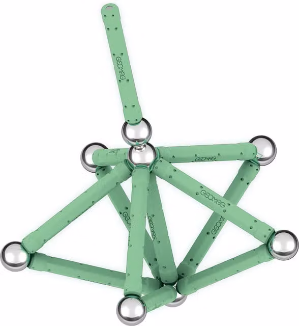 Geomag Glow Recycled Plastic Magnetic Shapes, 25 Pieces, White and Transparent
