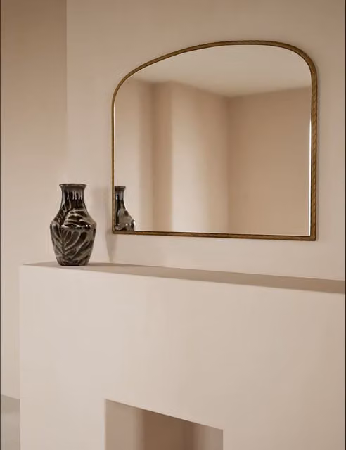 M&S Metal Twisted Overmantel Wall Mirror in Antique Gold