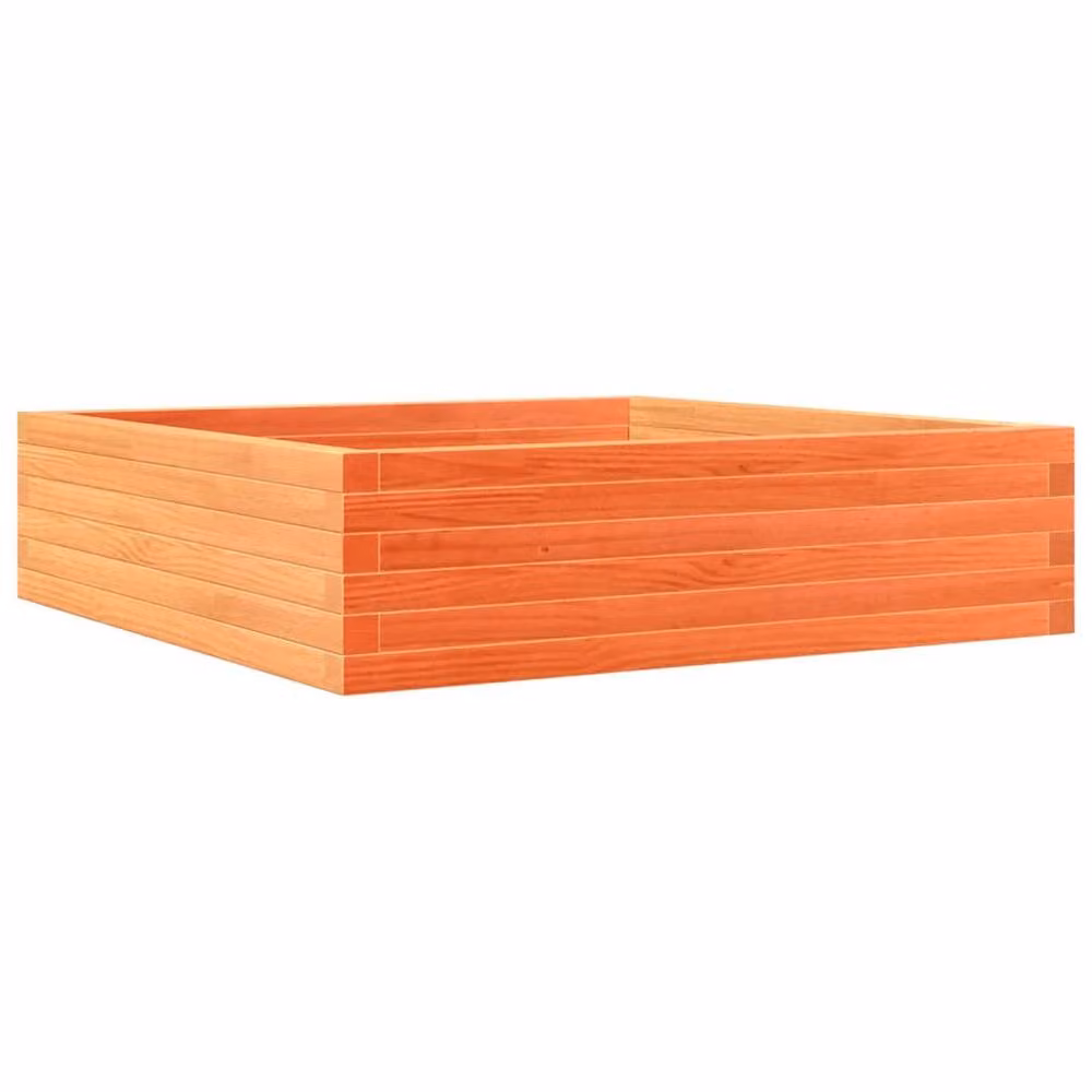 Berkfield Home Decorative Garden Planter in Wax Brown, Solid Pine Wood, W/D/H: 90 x 90 x 23 cm – 2