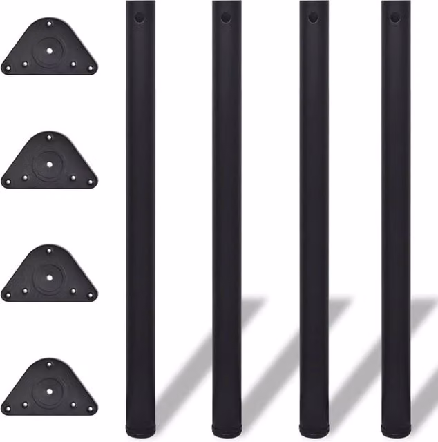 Berkfield Home Height Adjustable Table Legs, Black, Height: 87 cm, Pack of 4