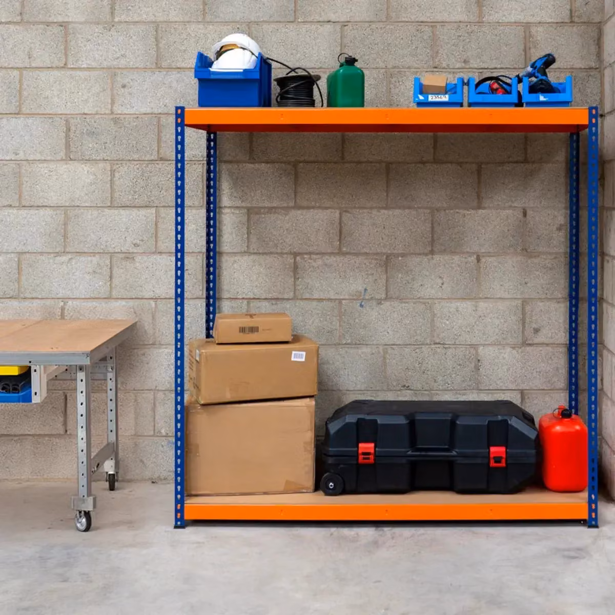Monstershop S-Rax 2 Shelf Racking in Blue, W/D/H: 180 x 60 x 180 cm – 3