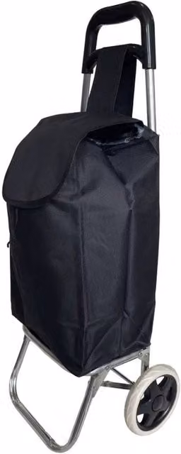 VOGREX Lightweight Waterproof 2-Wheel Foldable Shopping Trolley Bag in Black