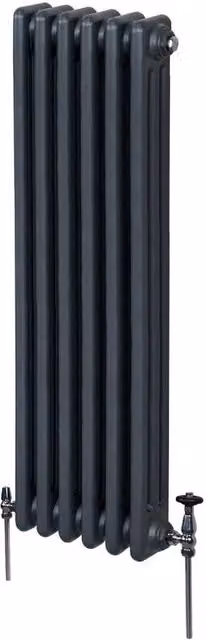 Monstershop Traditional 3 Column Steel Radiator in Anthracite Grey, H: 150 cm, W: 29.2 cm, D: 10 cm