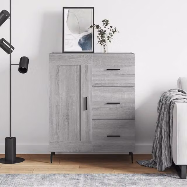 Berkfield Home Grey Sonoma Modern Sideboard, W/D/H: 69.5 x 34 x 90 cm