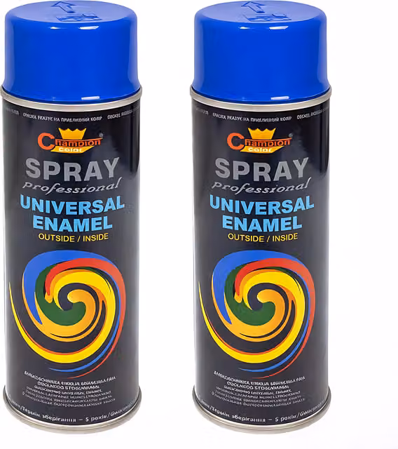 Sola 2 x 400 ml Gentian Blue (RAL 5010) High Gloss Universal Enamel Spray Paint, Quick Drying and Opaque
