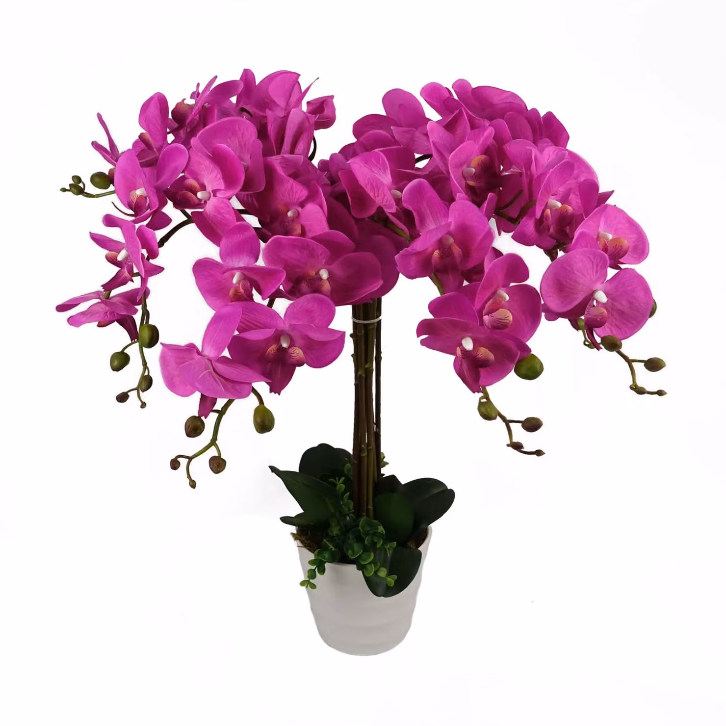 Botanik Realistic Artificial Pink Orchid Plant in Black Pot, Height: 85 cm – 3