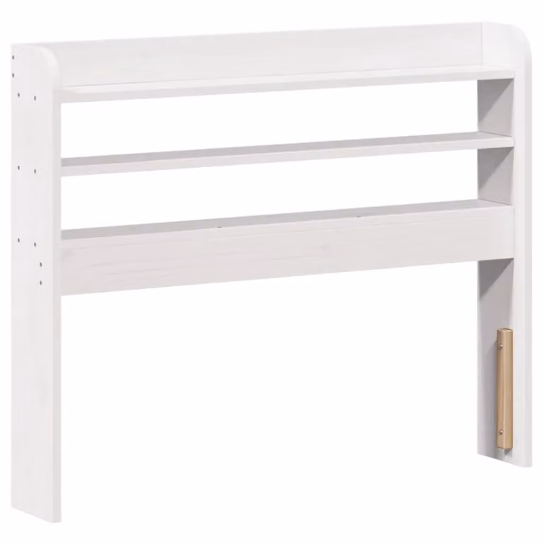 Berkfield Home White Solid Pine Headboard with Integrated Bedside Shelves, Width: 90 cm