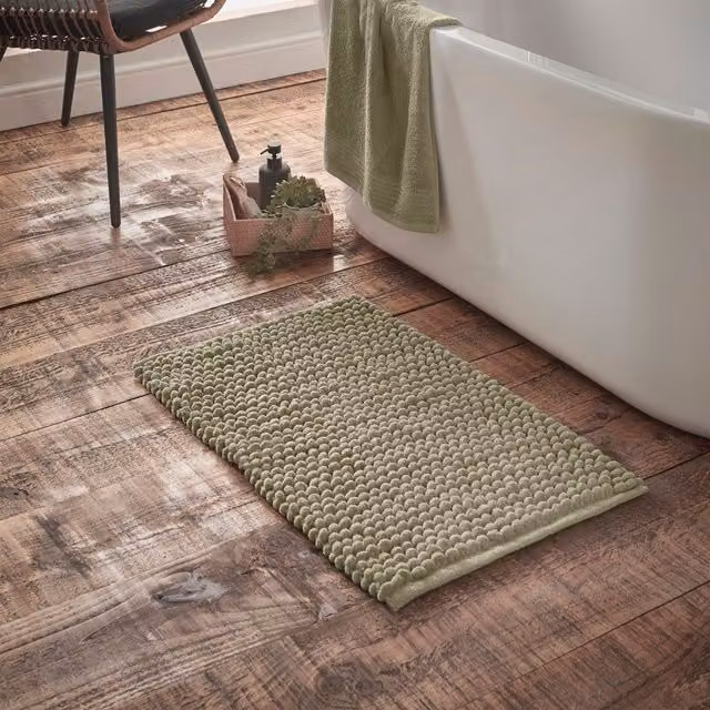 Bianca Aspen Bobble Bath Mat Green W: 50 cm, D: 80 cm