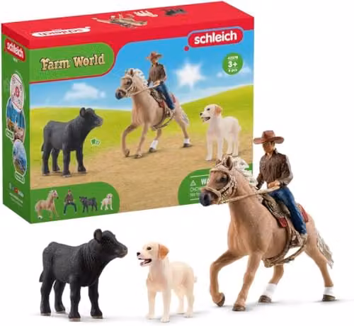 Schleich Farm World Western Riding Adventures 6-Piece Multicolour Animal Playset 42578 – 1
