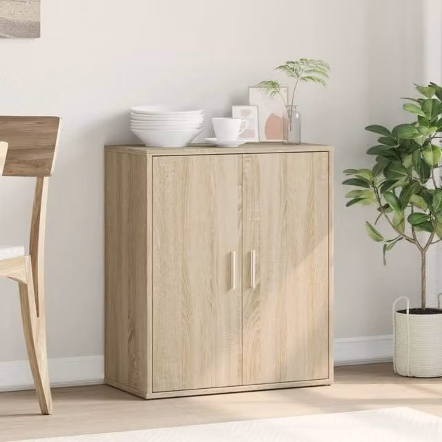 Berkfield Home Sonoma Oak Sideboard in Light Brown, W/D/H: 60 x 31 x 70 cm