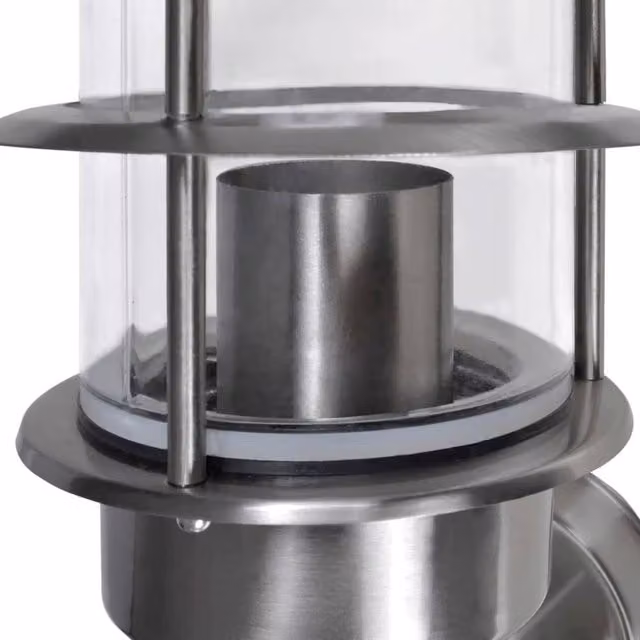 Berkfield Home Modern Stainless Steel Patio Wall Light in Silver – 1
